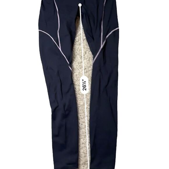 Fabletics Motion365 Black Leggings with pink contrast trim - Picture 8 of 9